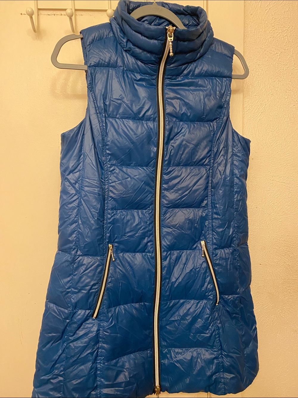 ANORAK Royal Blue Quilted Puffer Vest with High Collar